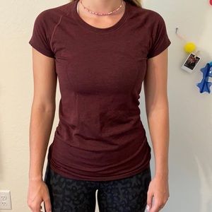 Red Lululemon swiftly tech shirt size 8